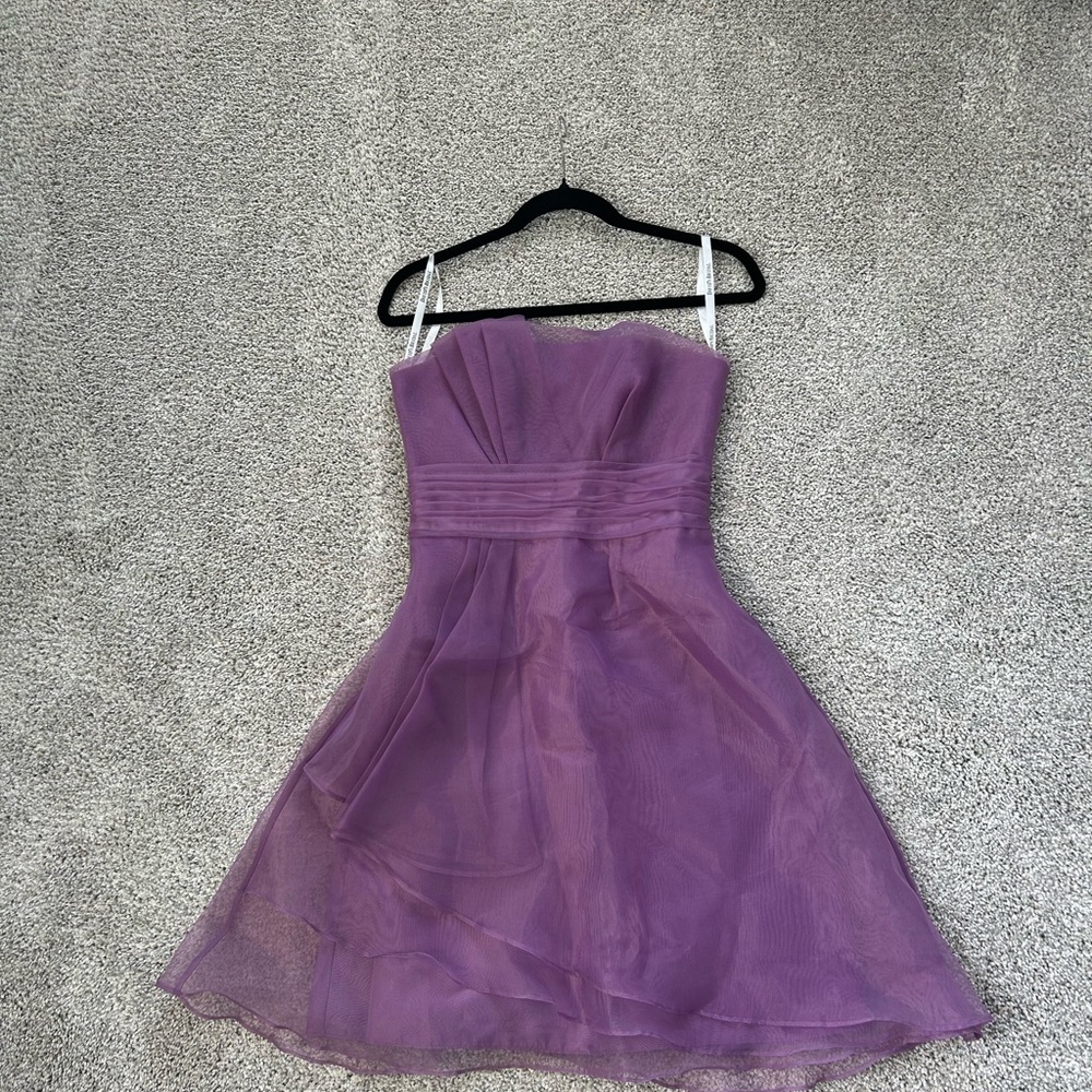 David's Bridal Lilac Strapless A-Line Dress
